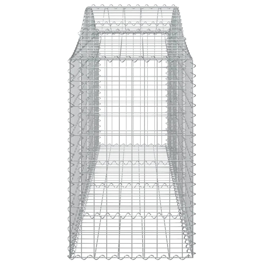 Cestini gabbioni recinzione a gabbia muro di contenimento ad arco 20 pezzi 200 x 50 x 80/100 cm ferro zincato argento 02_0040615