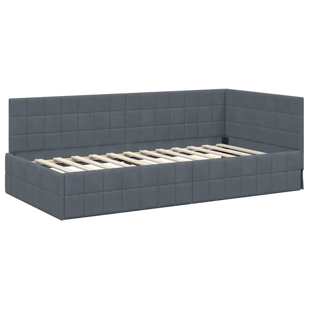 Struttura Letto Angolare con Materasso 2 pcs Grigio Velluto