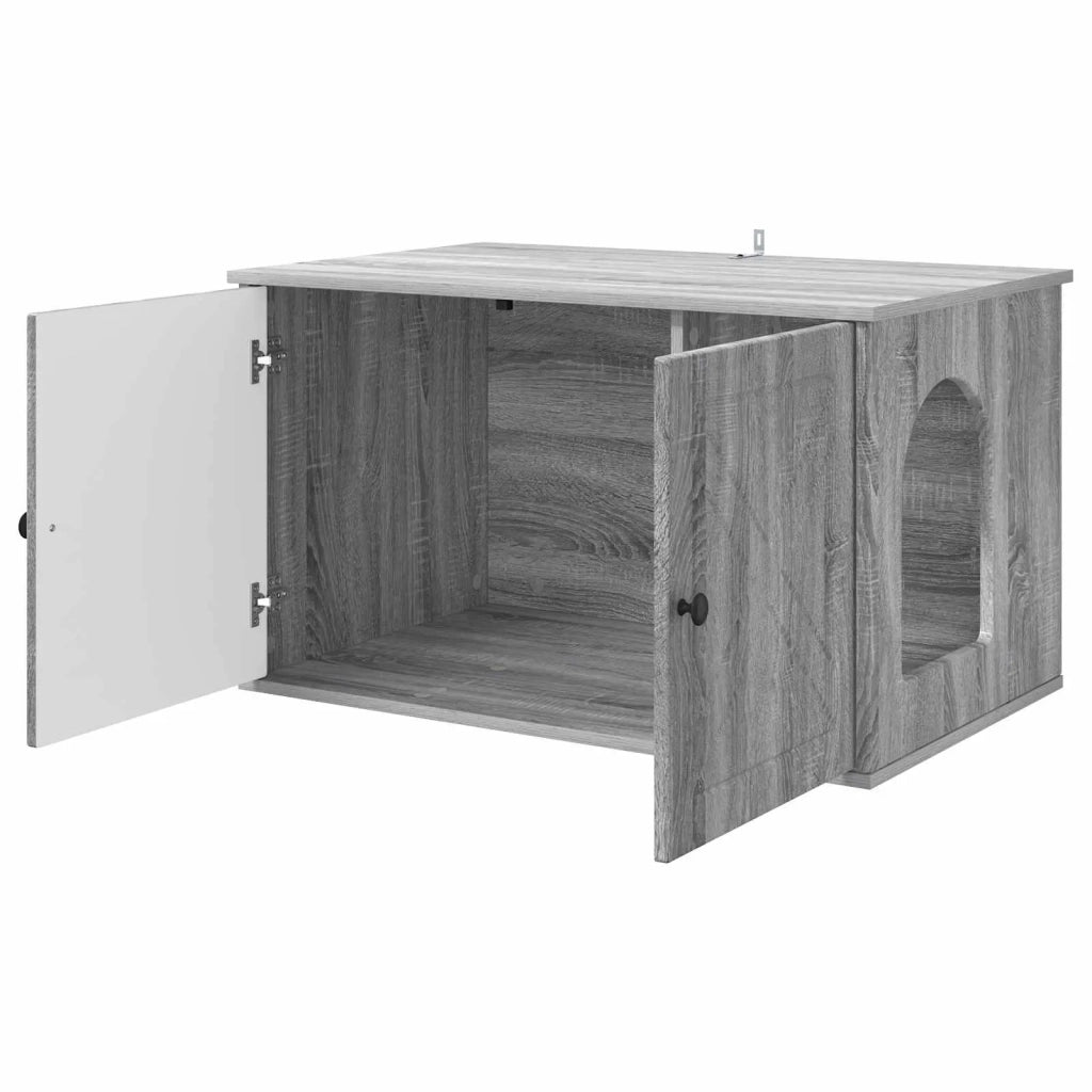 Casa per Gatti Grigio Sonoma 85 x 55 x 50 cm Legno multistrato 8000731