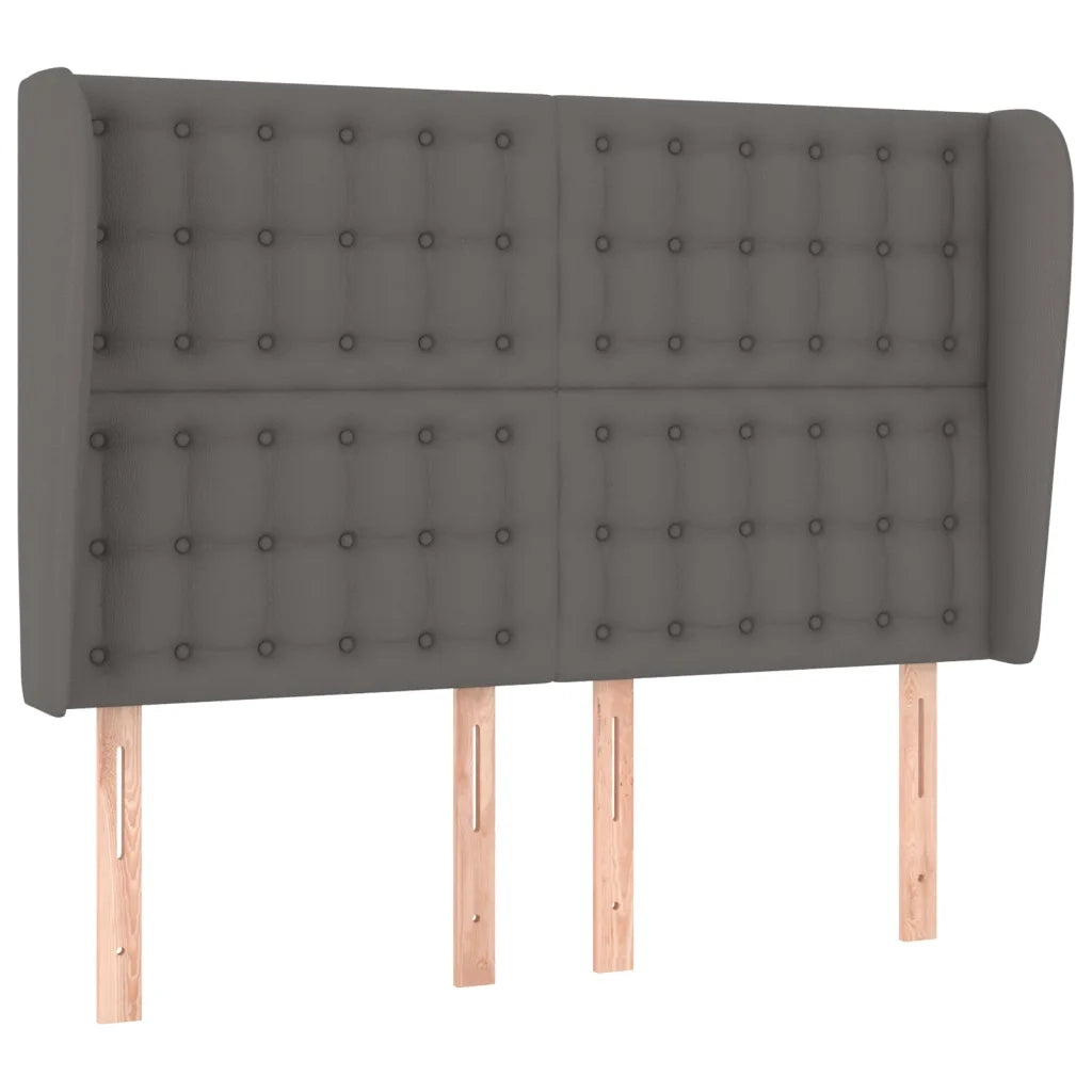 Testiera | Testata ad Orecchio Grigio 147x23x118/128cm in Similpelle