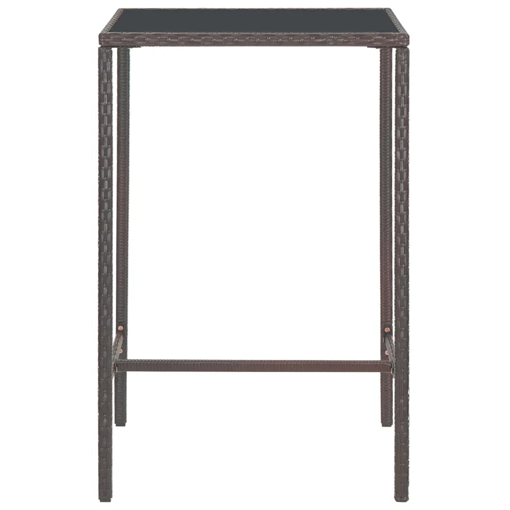 Set Bar da Giardino 3 pz con Cuscini in Polyrattan Marrone 3094786