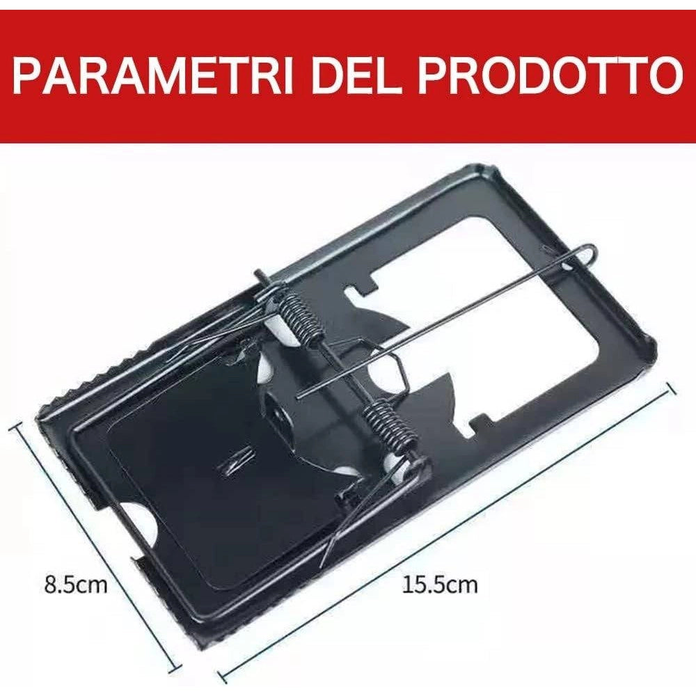 Trade Shop - Set 4pz Trappola Per Topi Grandi Piccoli Facile Da Usare Può Essere Riutilizzata -