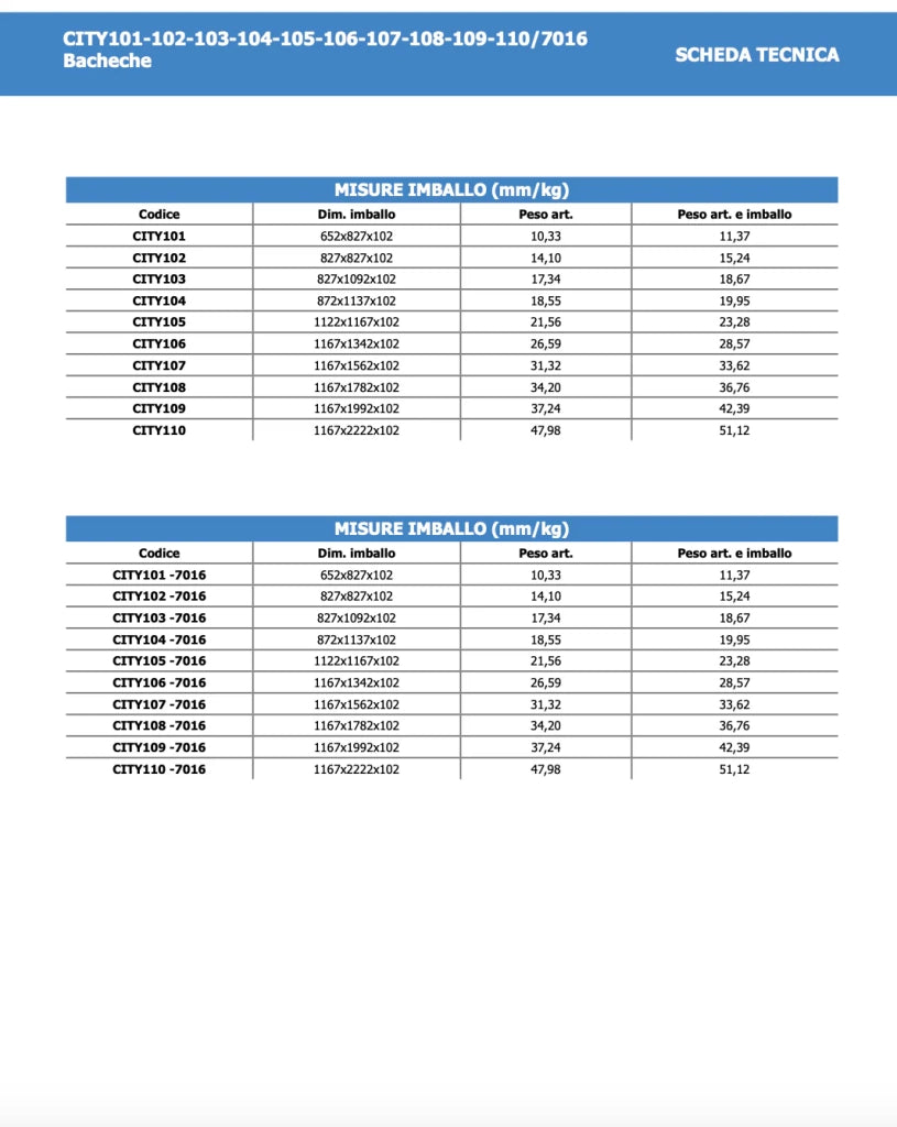 Bacheca per Esterno Certificata IP56 con serratura Grigio RAL 7016 - 21 x A4