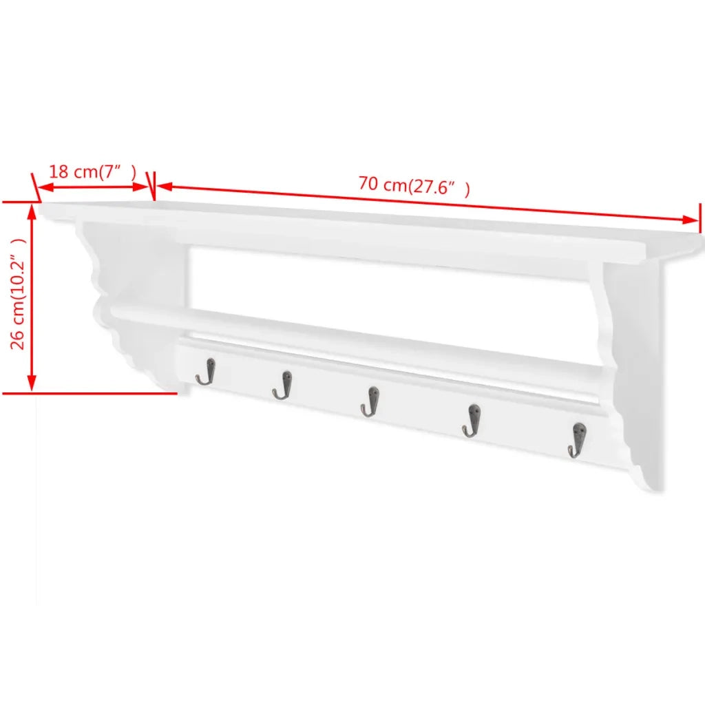 Appendiabiti in MDF bianco in stile barocco 242644