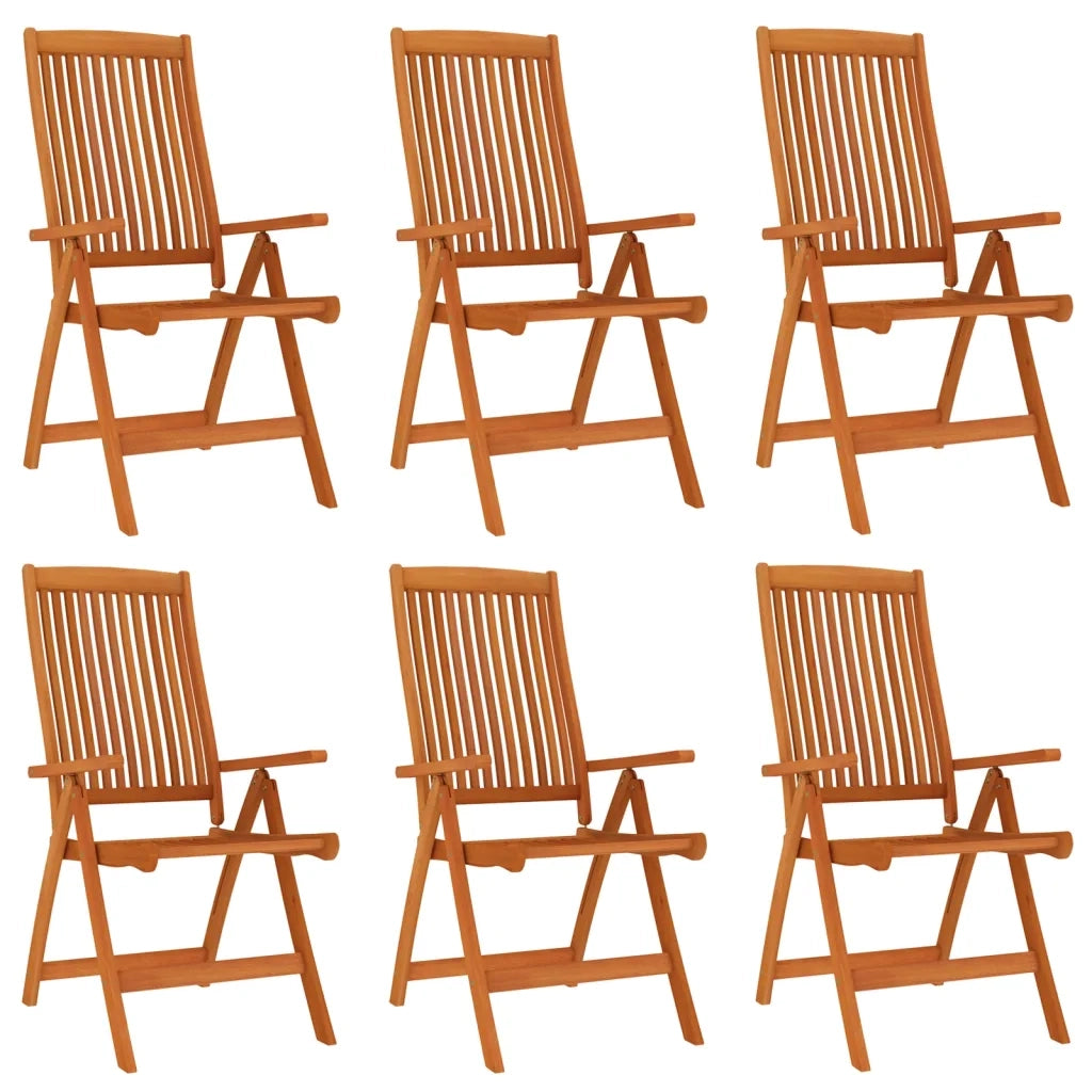 Sedie da Giardino Pieghevoli 6pz in Legno Massello di Eucalipto 3087345