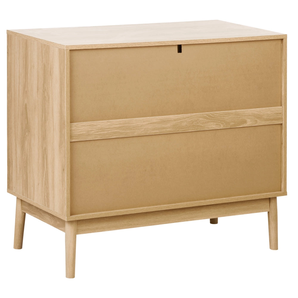 Cassettiera in legno chiaro MDF gambe in pino 3 cassetti finitura opaca Scandinavo