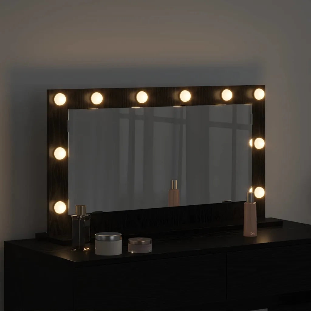 Specchio da Vanit¨¤-Specchio da Trucco Rovere Nero 80 x 45 x 18 cm