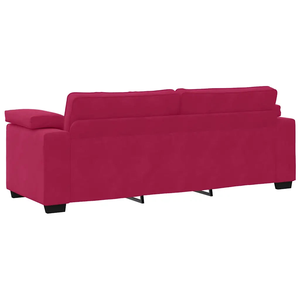 Divano | Divano da soggiorno | Sofa a 3 Posti Rosso Vino 220x77x82 cm in Velluto