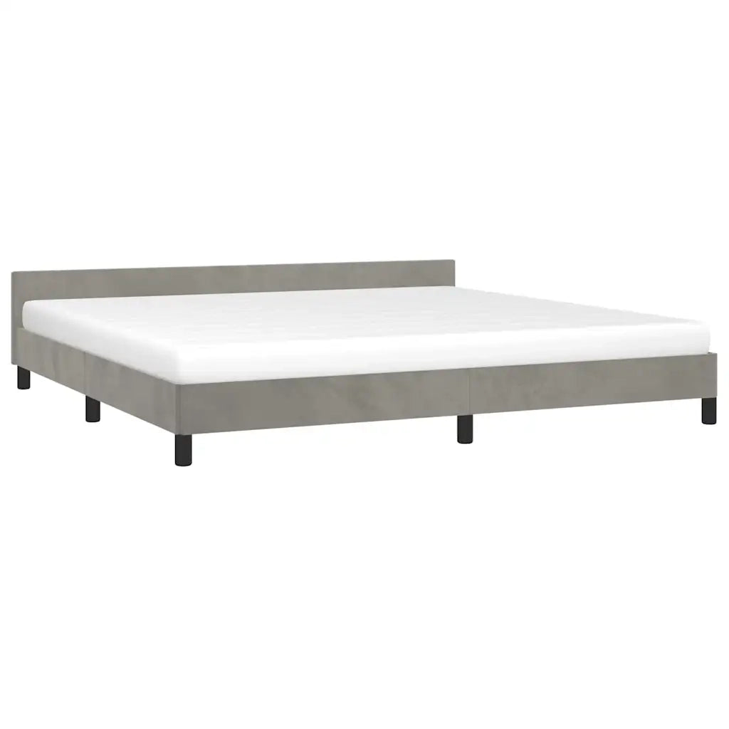 Giroletto senza Materasso Grigio Chiaro 200x200 cm Velluto 347591