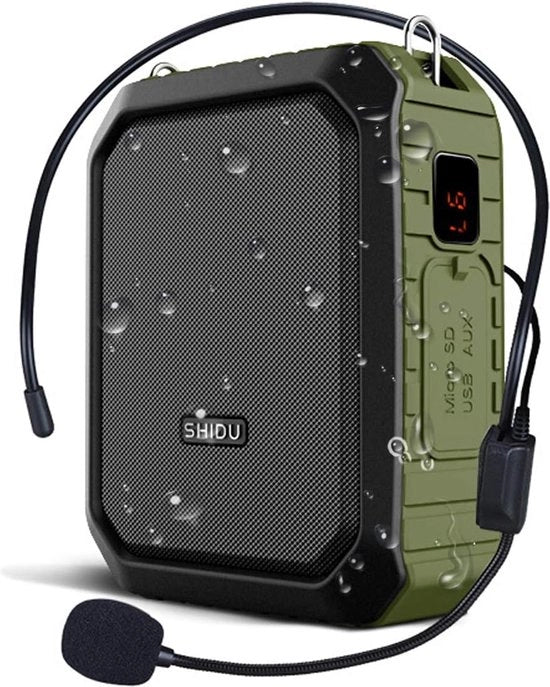 Altoparlante Portatile - 10W Bluetooth con Microfono Cuffie - Sistema PA Ricaricabile 1800mAh - Impermeabile per Insegnanti, Guide