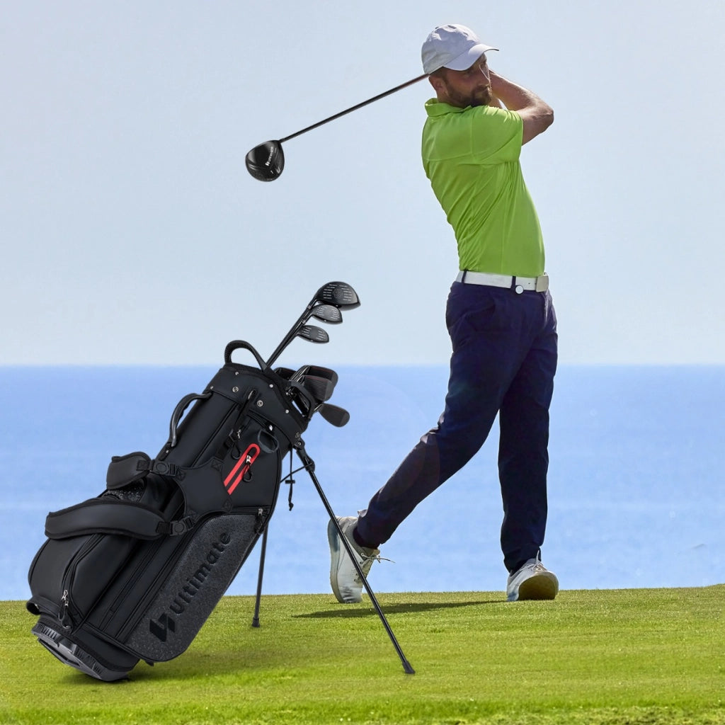 Set completo di mazze golf da uomo con borsa da golf portatile con supporto-Completo putter e copertura antipioggia