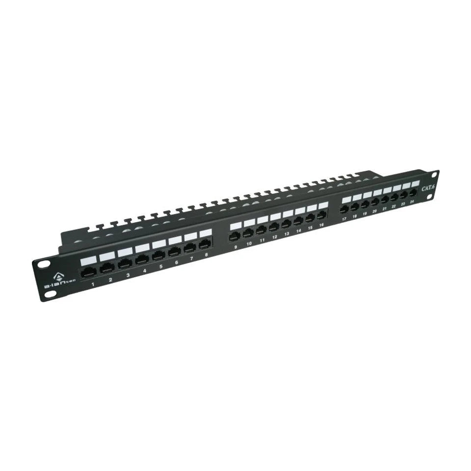 Pannello di patch UTP cat.6 Alantec PK001, 24 porte LSA con mensola da 1U 19"