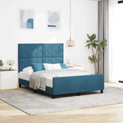 Letto a molle con testiera Blu Scuro 160 x 200 cm Velluto