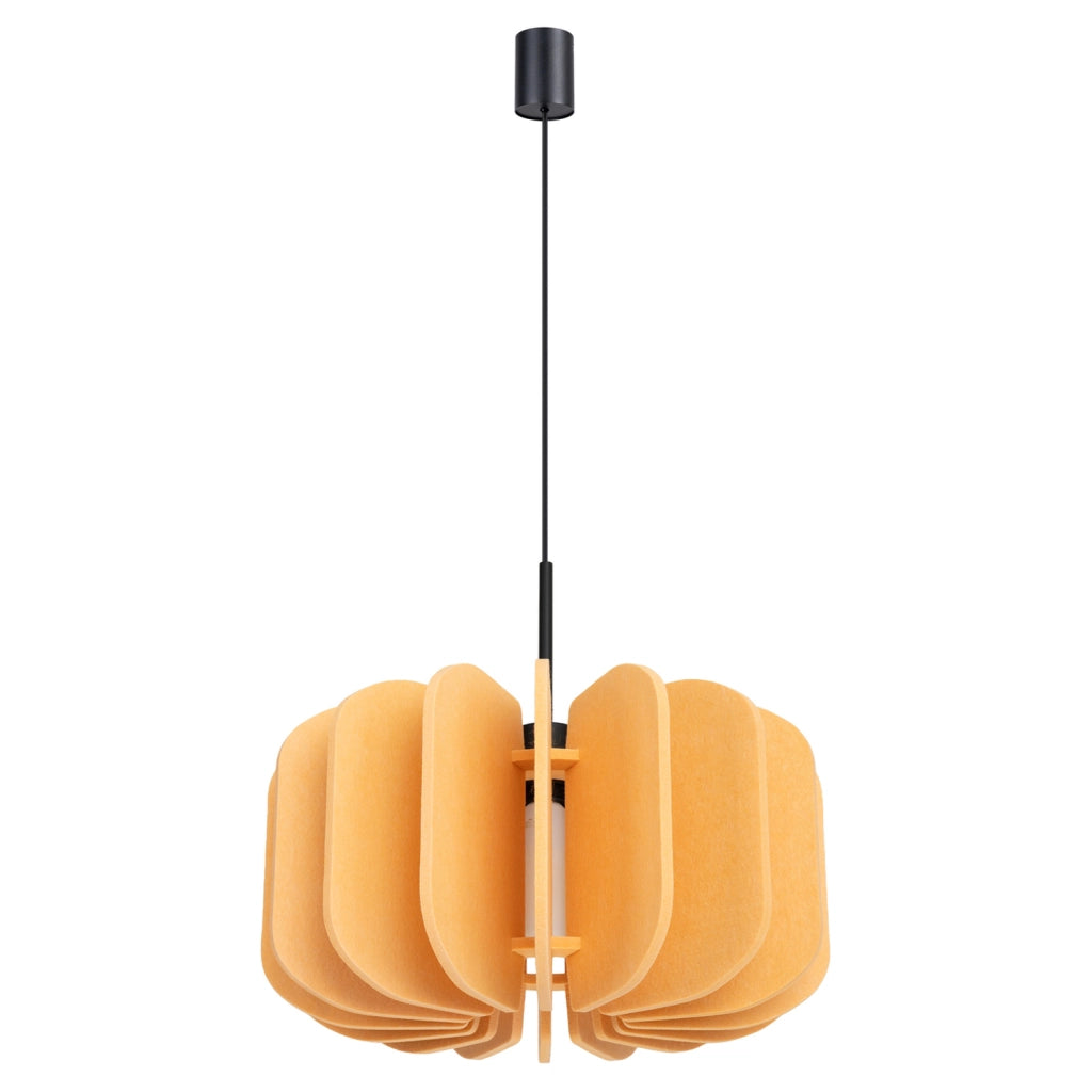 Lampada a sospensione e da terra moderna MULA con paralume in feltro da 45 cm, struttura nera