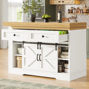 Tavolo da pranzo con mobile laterale e piano girevole 360 per cucina e sala da pranzo in MDF bianco 120 × 40 × 72 cm