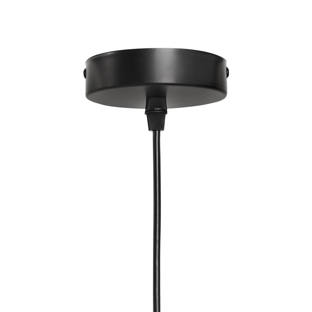 Lampada a sospensione in metallo nero con design a gradini in stile metà secolo