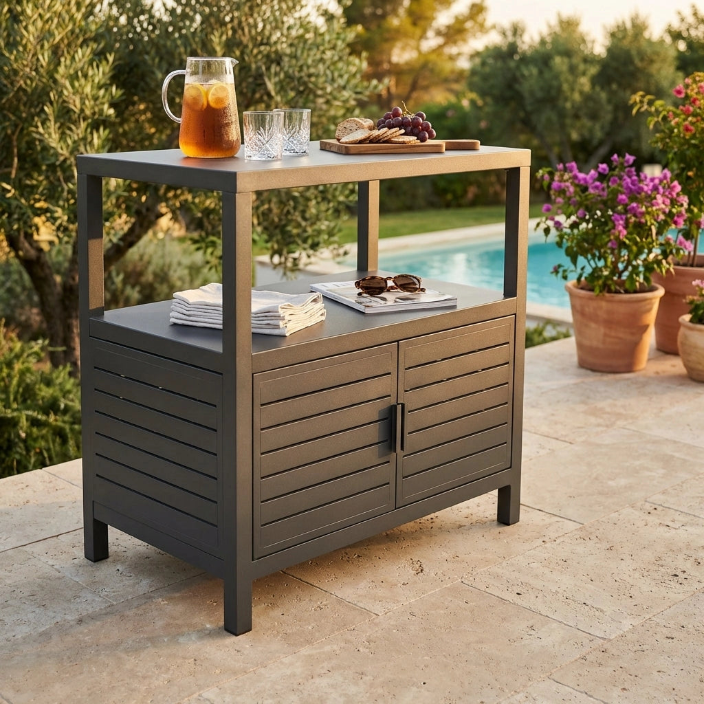 Mobiletto contenitore da giardino in alluminio - PHIL