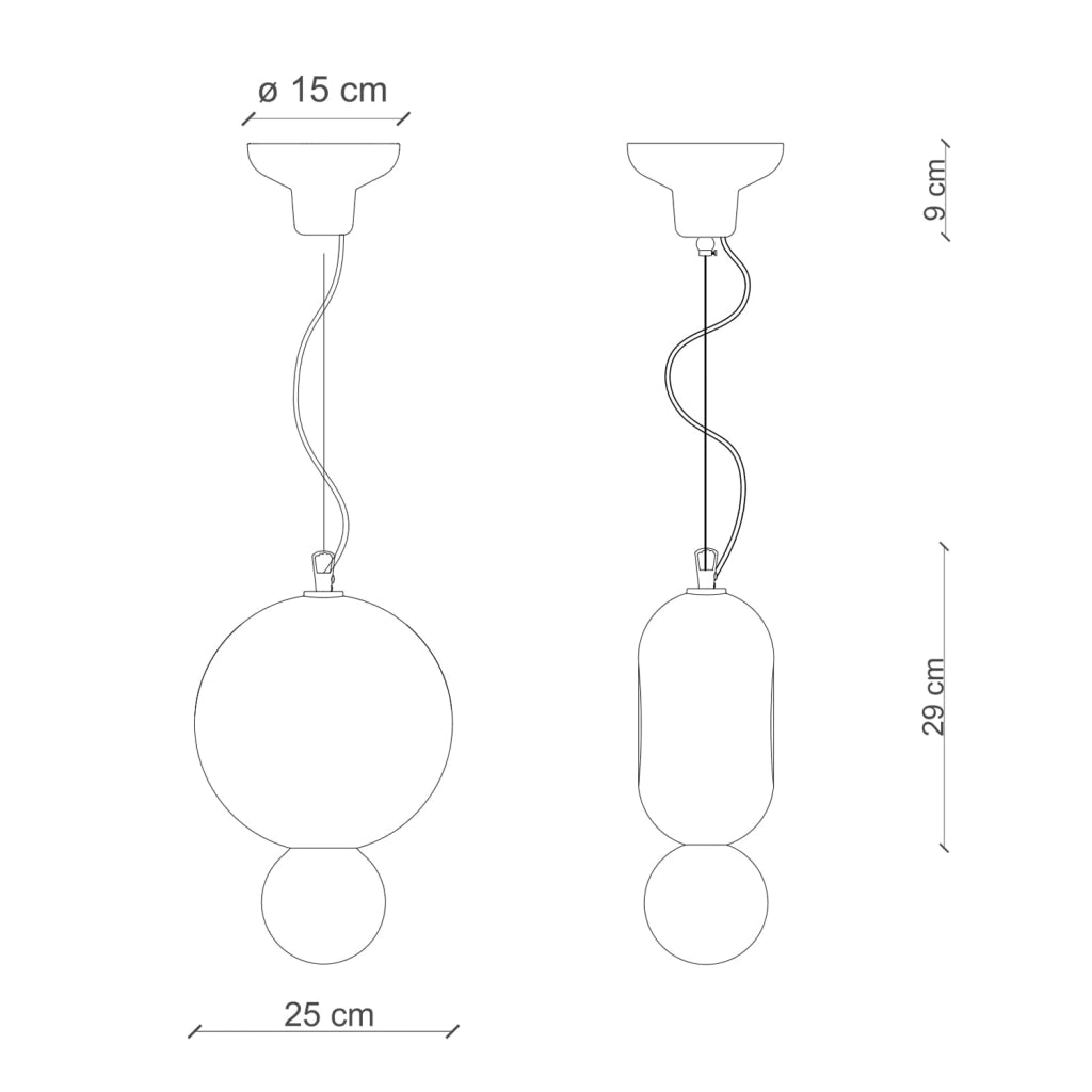 Sospensione Vintage Decò Bumbum 1 Elemento Ceramica Gialla 1 Luce E27