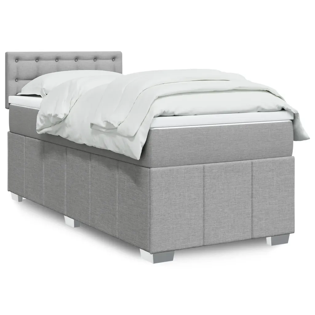 Giroletto a Molle con Materasso Grigio Chiaro 90x190 cm Tessuto 3286937