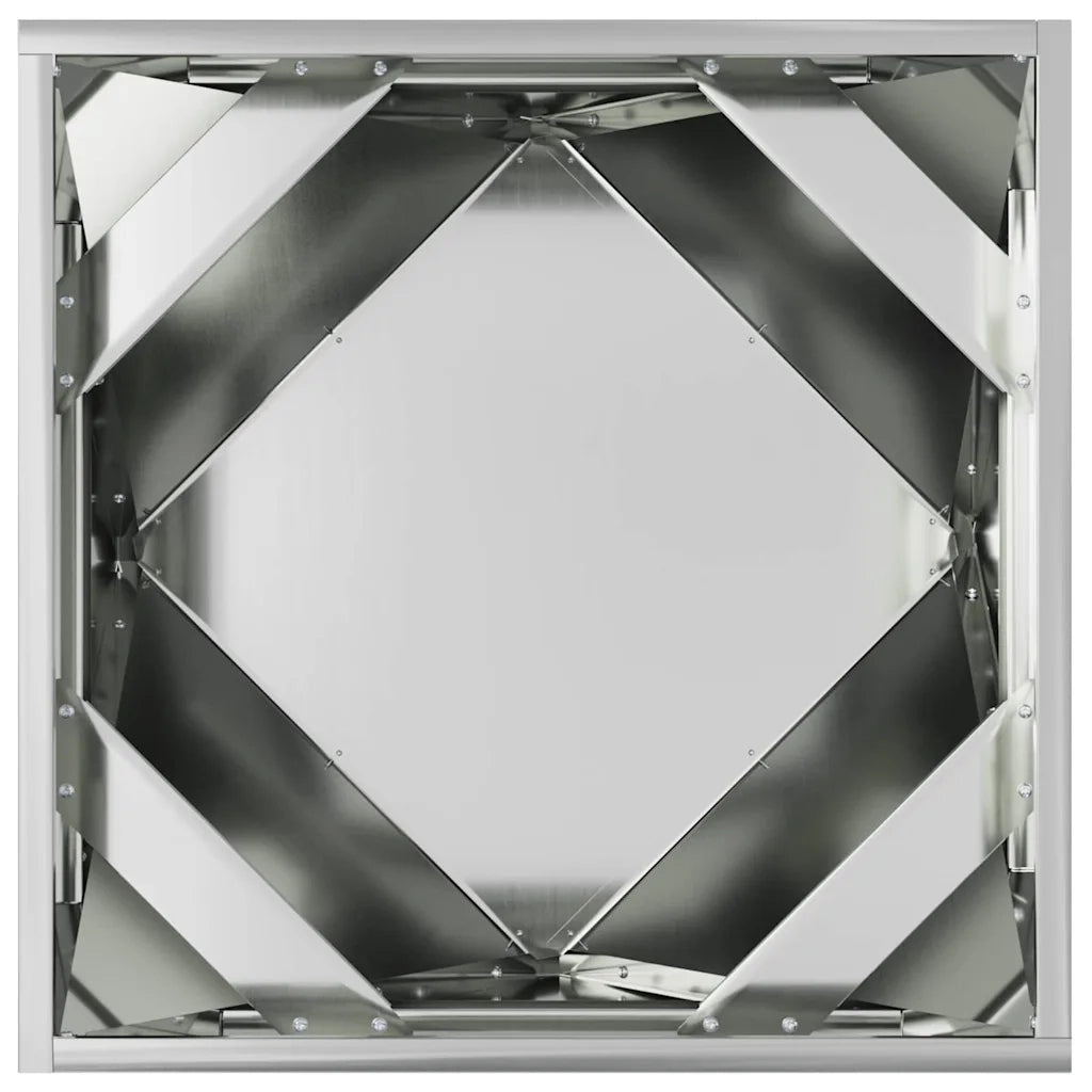 Set di 2 fioriere moderne da esterno 50 x 50 x 50 cm robuste dal design elegante in acciaio zincato argento 02_0053087