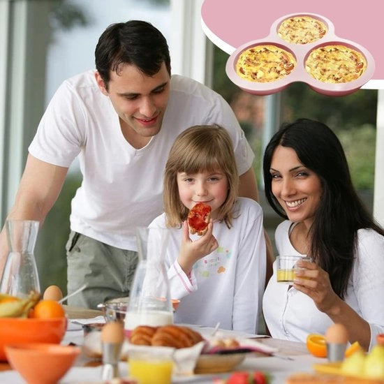 Frittello a Vapore per Uova - 3 Cavità - Silicone - Adatto per 6QT - Forma di Uovo - Facile da Pulire - Uova senza Guscio