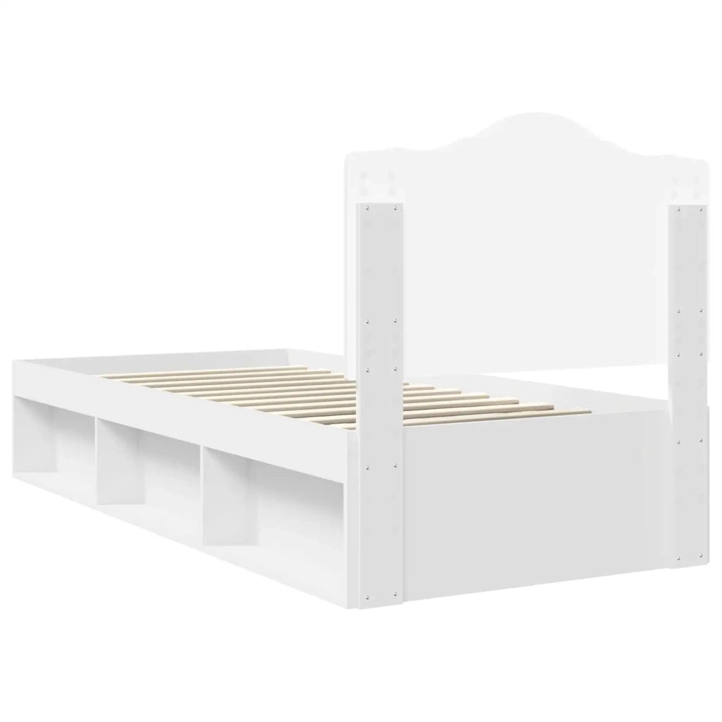 Letto singolo | Letto per adulti | Struttura del letto Bianco 100 x 200 cm Pino massello