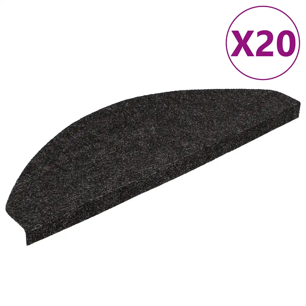 Tappetini Autoadesivi per Scale 20 pz | Gradini per Scale Neri 56x17x3 cm