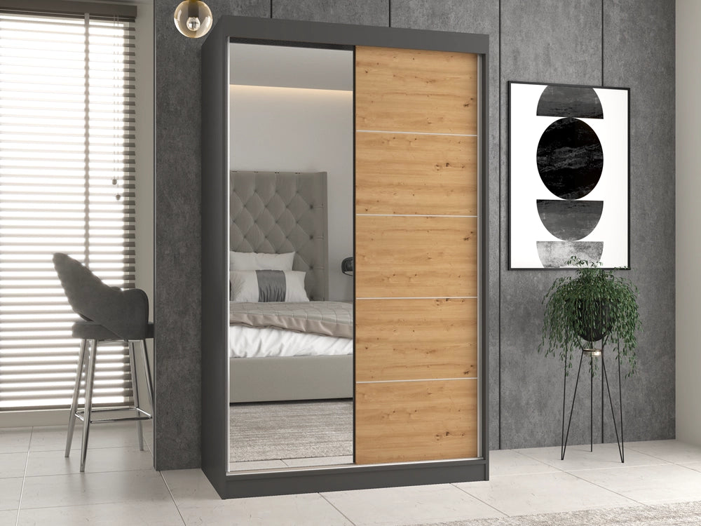 Armadio IGA 120 A/C antracite artisan guardaroba