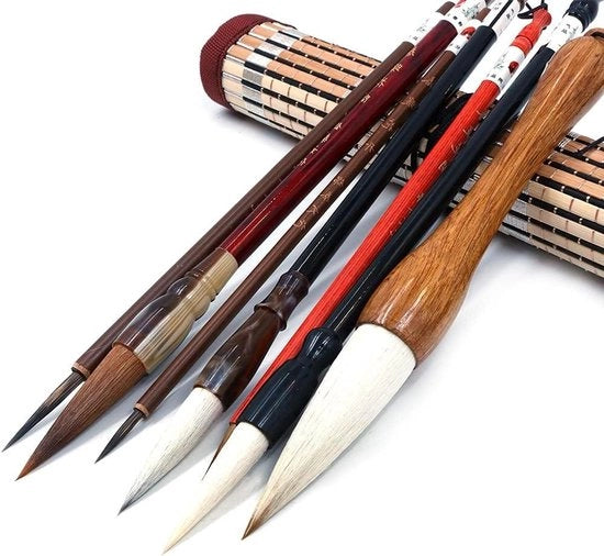 Borsetto per calligrafia Kanji con set di 4 dimensioni con astuccio