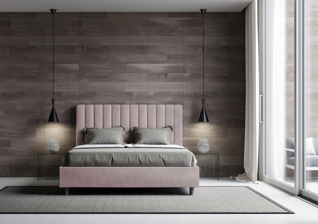 Letto Matrimoniale 160x200 cm con Rete Agueda Glicine