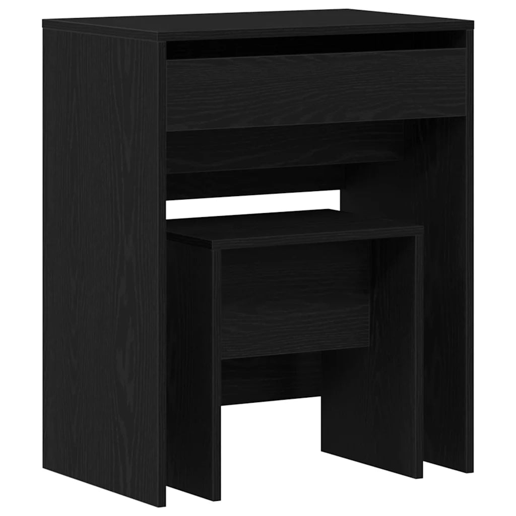Tavolo da Trucco Rovere nero 60 x 40 x 75 cm Legno multistrato 868872