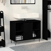 Mobile da Bagno Nero 80 x 33 x 60 cm Legno multistrato 873897