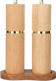 Set di macinacipolle in legno, macinacipolle risciacquabili, grado di macinatura regolabile, macinacipolle, dispersori di sale e pepe in legno, inclusa tavola di servizio in legno