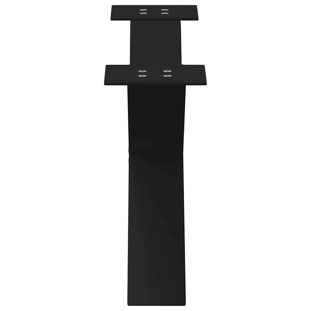 Set di 2 gambe per tavolino da caffè a forma di X robuste e regolabili 70 x 31 cm design moderno acciaio nero 02_0057216