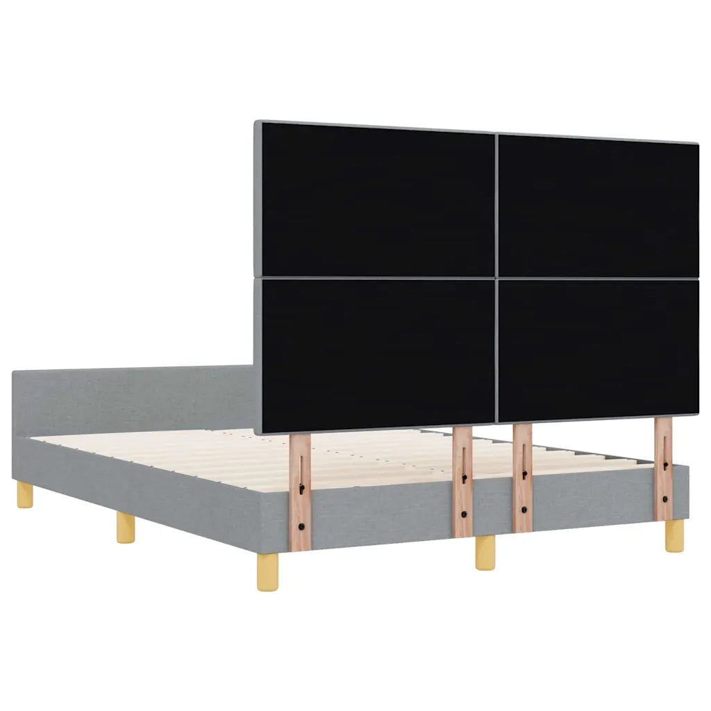 Letto matrimoniale | Letto per adulti | Struttura del letto Grigio chiaro 140 x 200 cm Tessuto