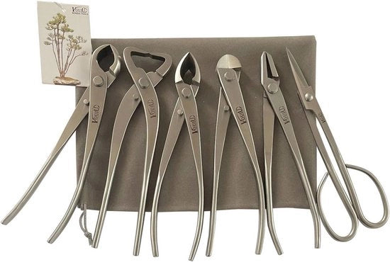 Set di strumenti per bonsai 6 pezzi - taglierino per foglie, spaccatrame, taglierino concavo, taglierino filo, Jin Tang, forbice per bonsai