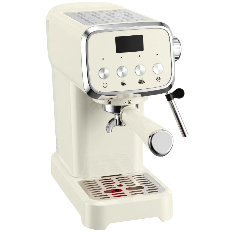 Macchina per caff¨¨ espresso con portafiltro da 20 bar, dotata di montalatte e serbatoio dell'acqua rimovibile da 1,2 litri.