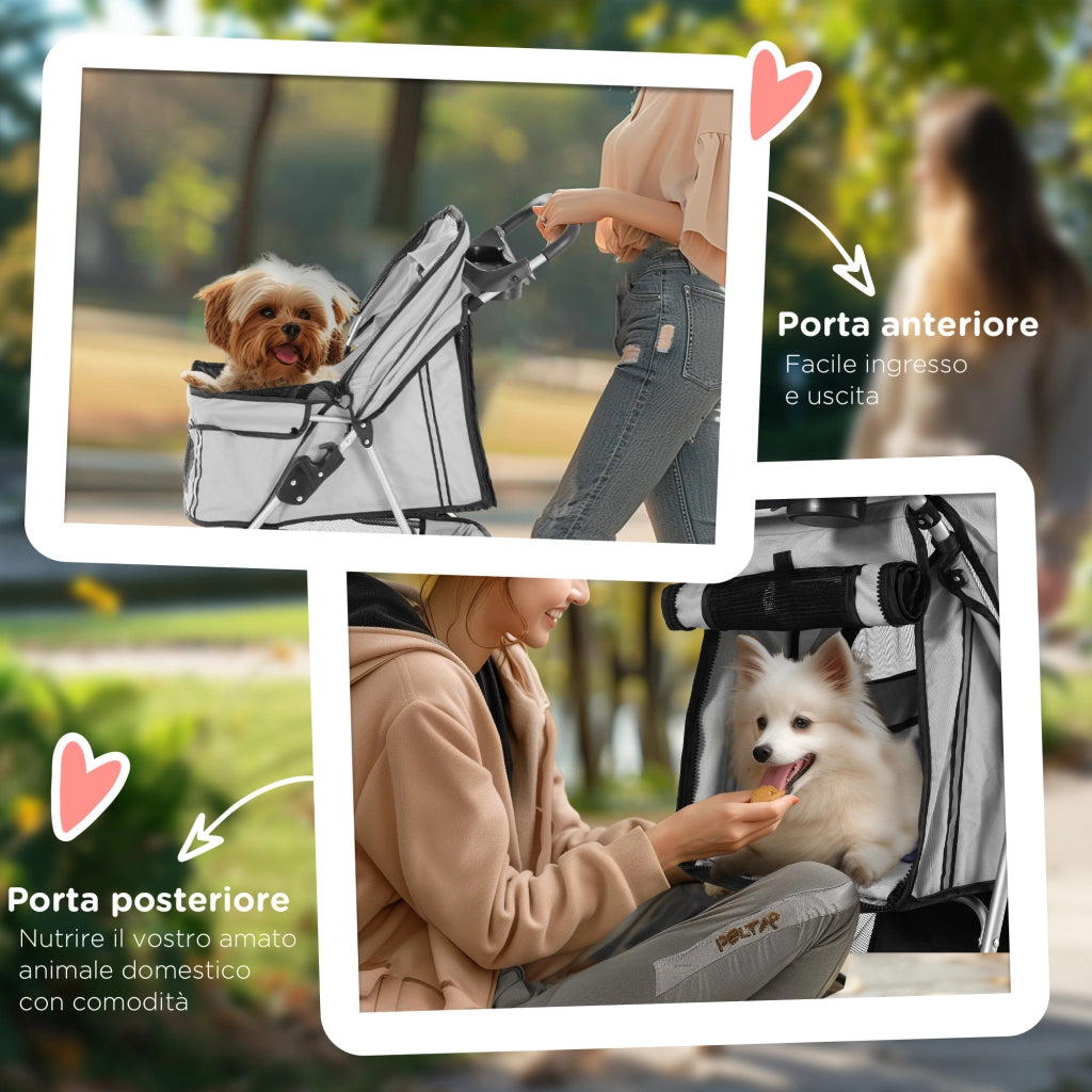 Passeggino per Cani Pieghevole ¨C zephmum ¨C Grigio