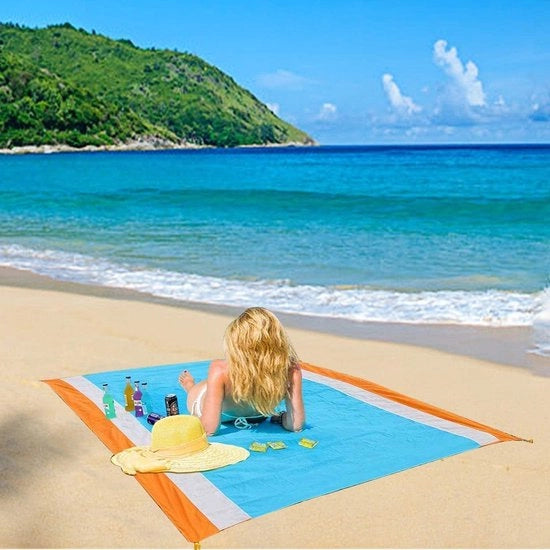 Stranddeken Compacto per Escursioni Deken per Uscite all'Aperto Waterdipendente Deken per Picnic a Mano Portatile Mat di Picnic per Campeggiatori e Passeggiate 210 x 200