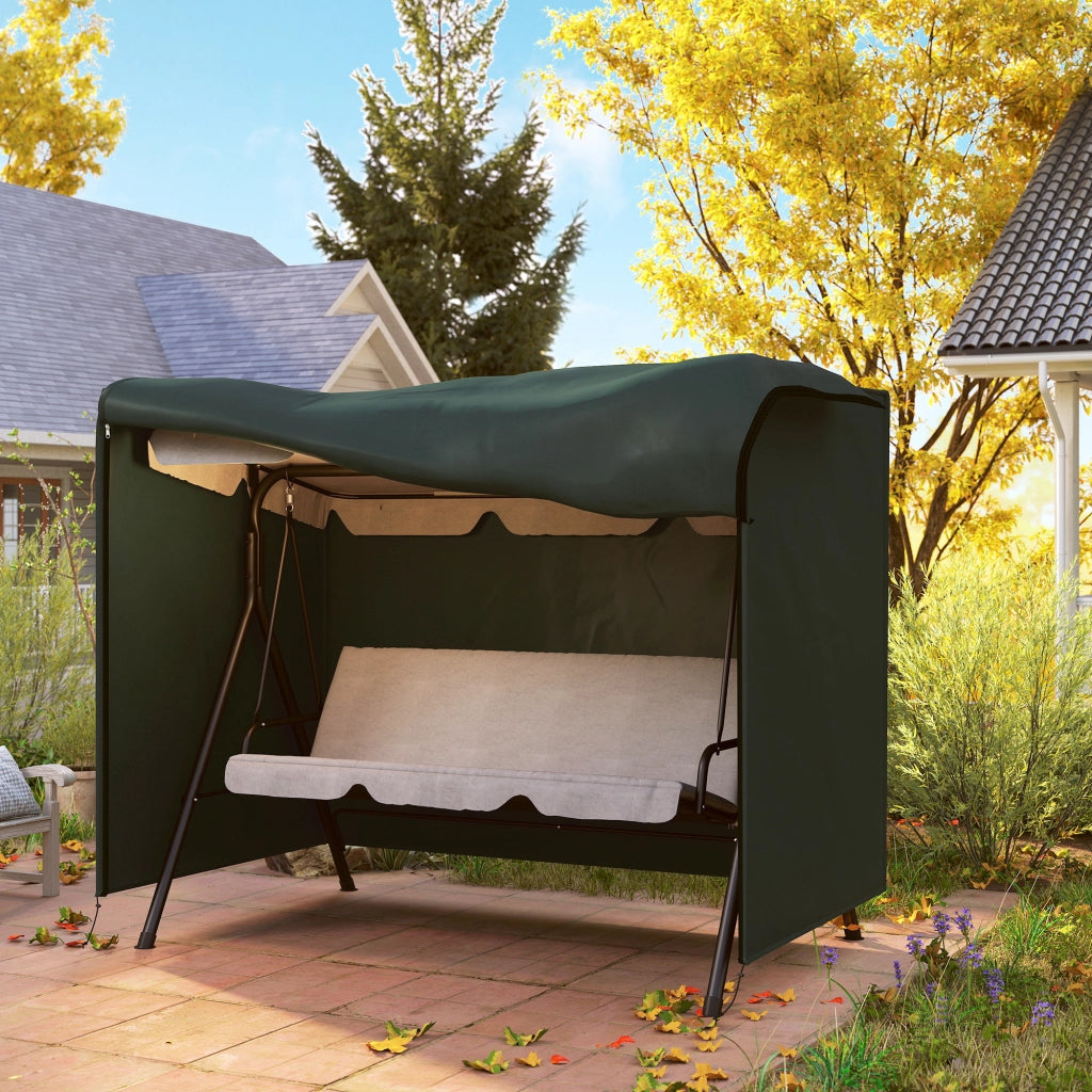 Poltrona a dondolo da giardino ¨C Minimal ¨C Verde scuro polyrattan 205x124x164 cm