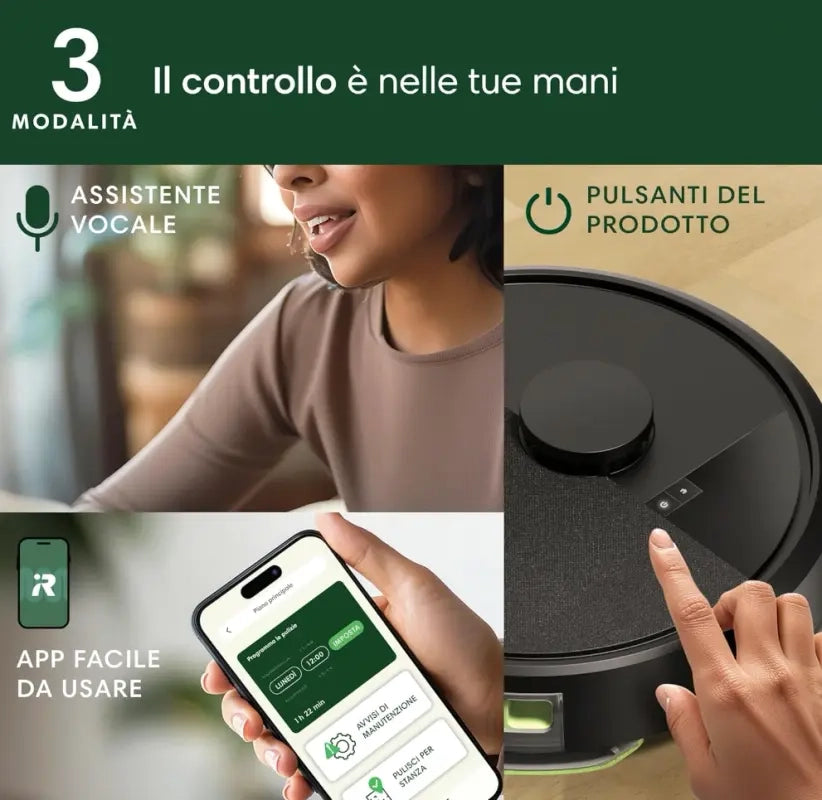 iRobot Robot Roomba 105 Combo + Stazione Autosvuotamento, Robot AspiraLava