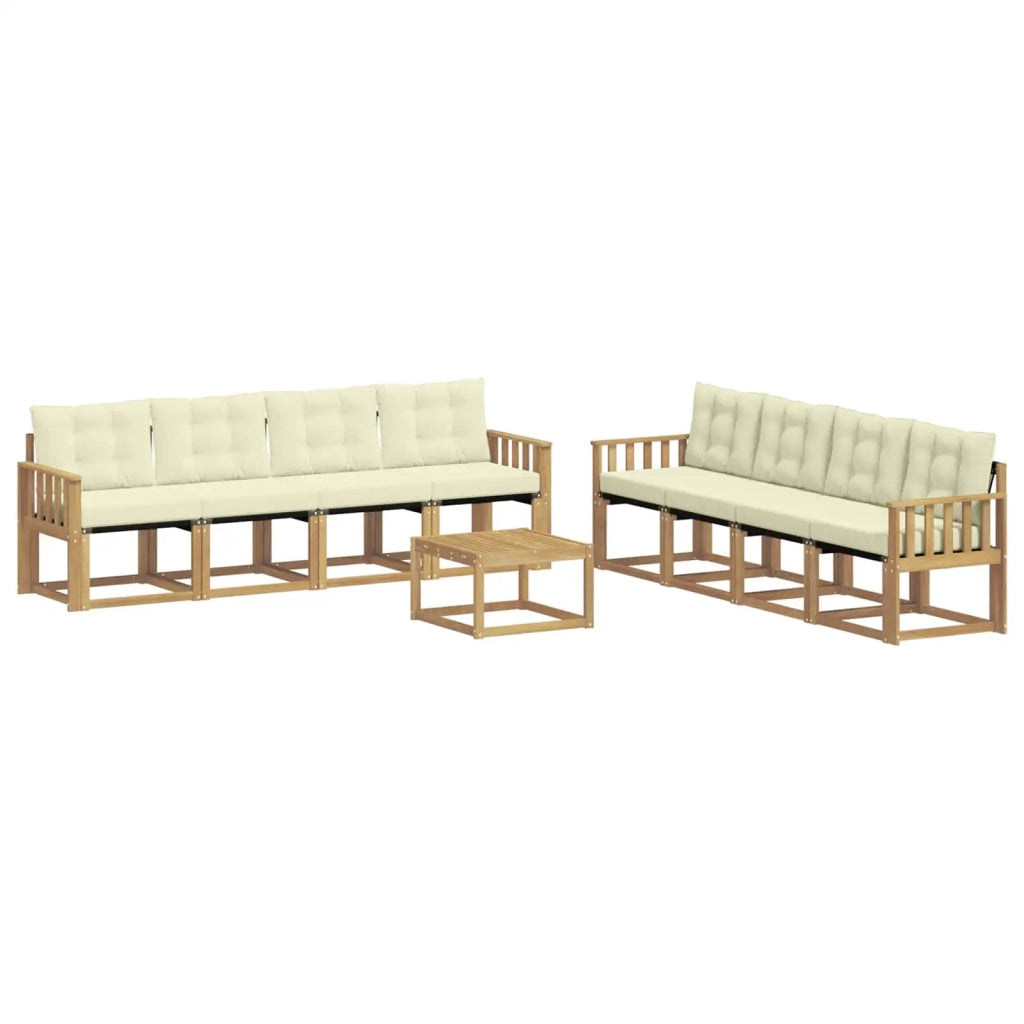 Set di divani da esterno 9 pz Bianco e Crema 3389328