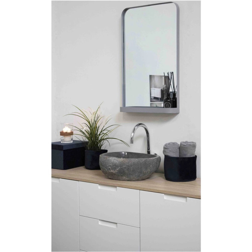 Lavabo Donau, Grigio, Pietra, 40x35x15 cm