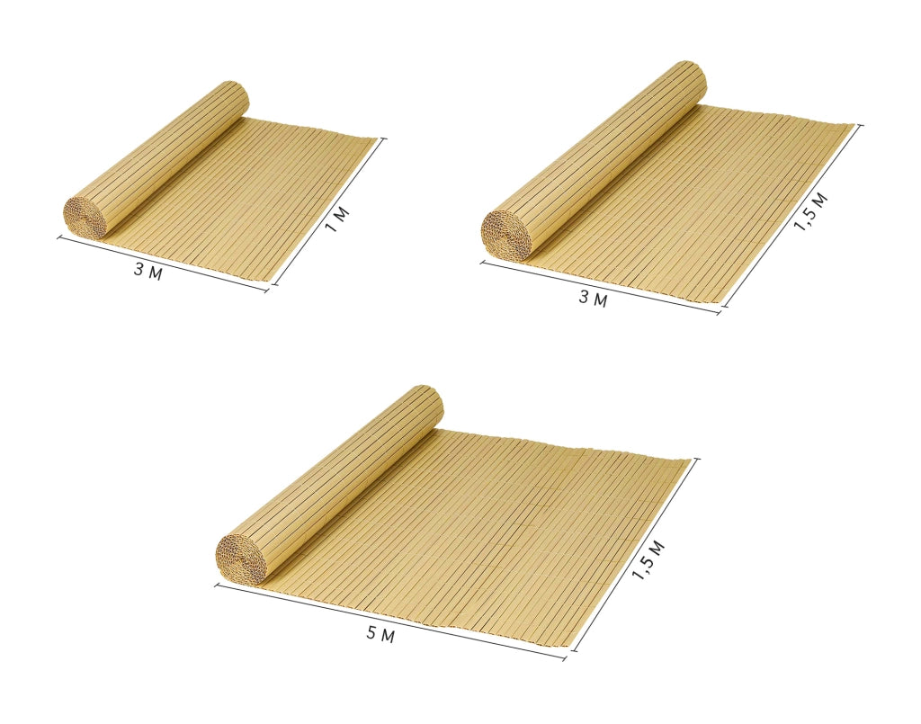 Canniccio Bambù In Pvc Frangivista Recinzione Per Giardino Frangivento Balcone Naturale - 150x300Cm