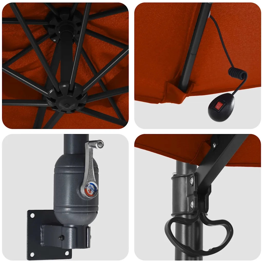 Ombrello | Parasol da giardino Terracotta 248 x 248 x 148 cm