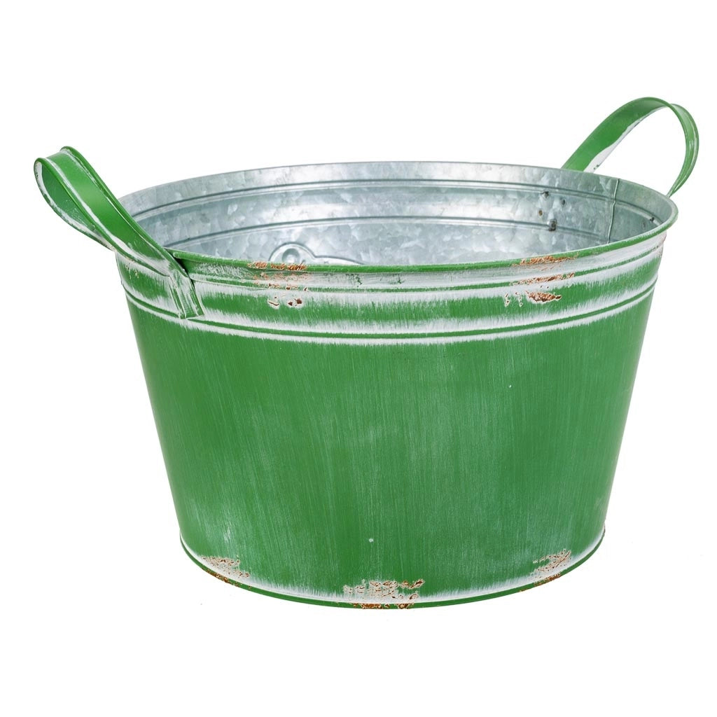 Lavabo in metallo verde 34xp26,5x16/20,5hb:20,5