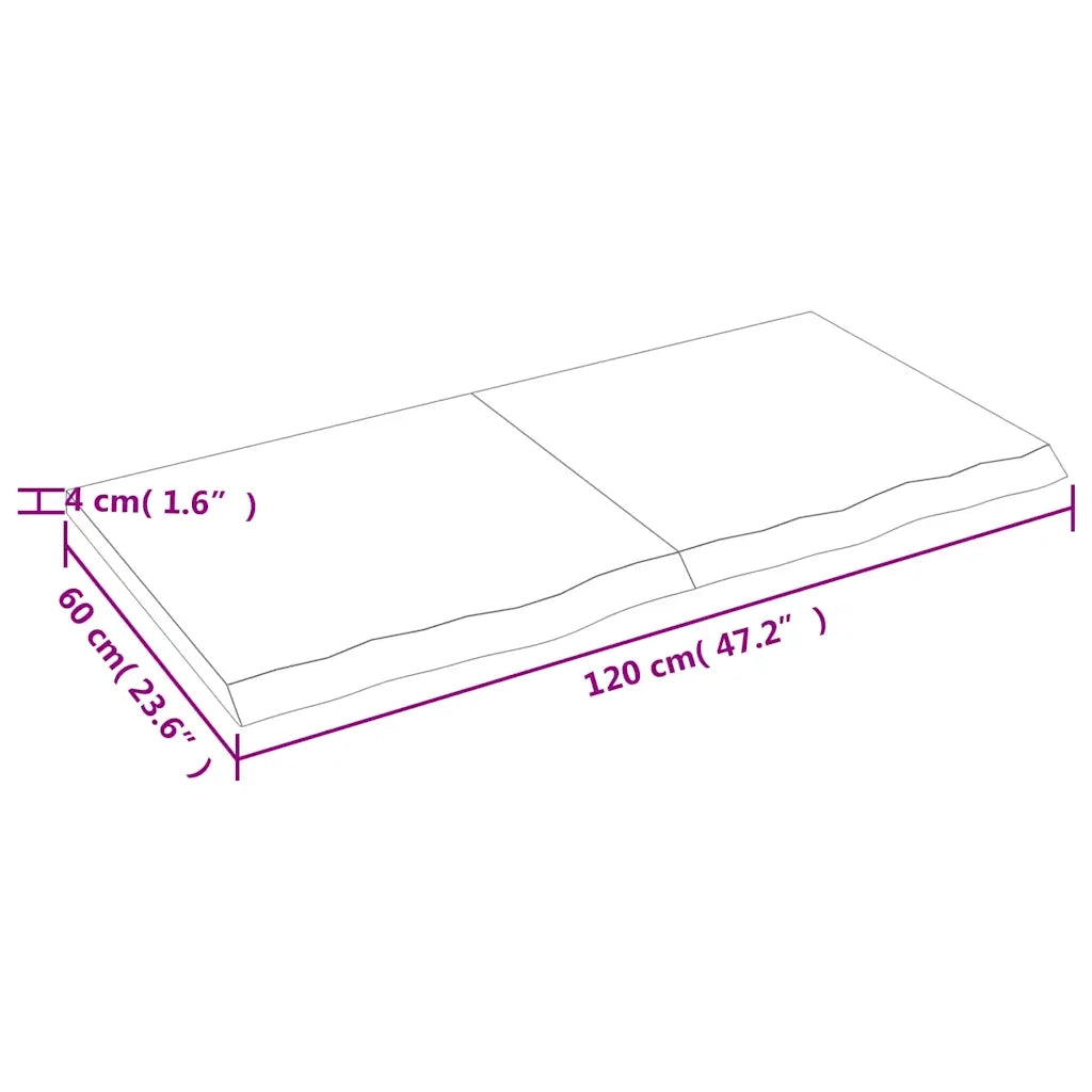 Piano Bagno Marrone Scuro 120x60x(2-4)cm Legno Trattato CFW6120562