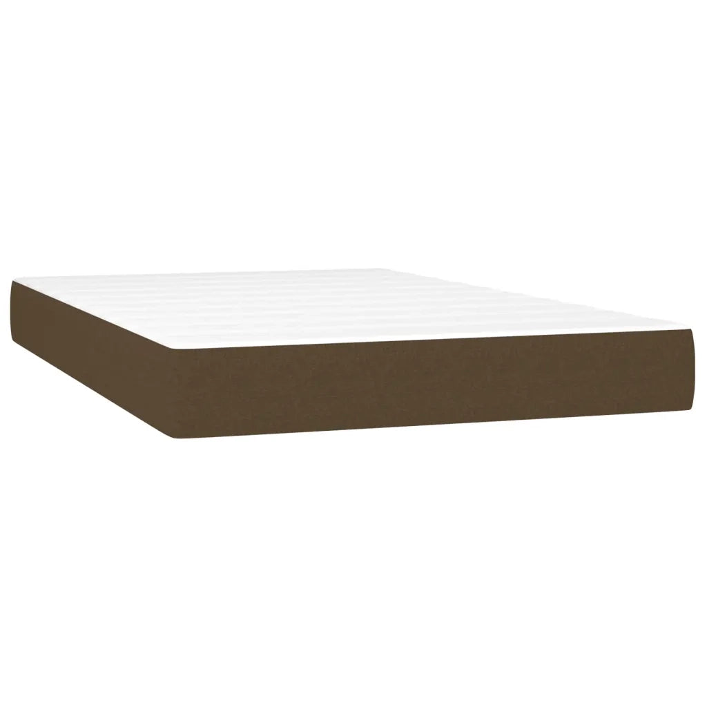 Letto a Molle Materasso e LED Marrone Scuro 120x200 cm Tessuto 3133224