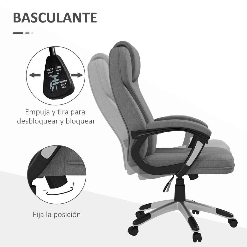 Sedia da Ufficio Girevole con Basculante ¨C zephmum ¨C Grigio 66x75x110-120cm