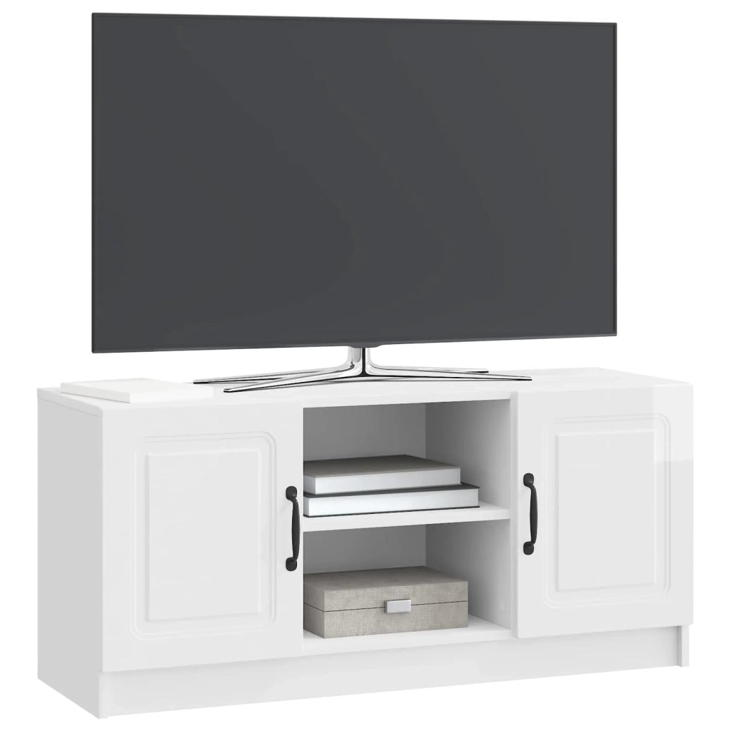 Mobile TV Bianco Lucido 102 x 34,5 x 47 cm Legno ingegnerizzato 895849
